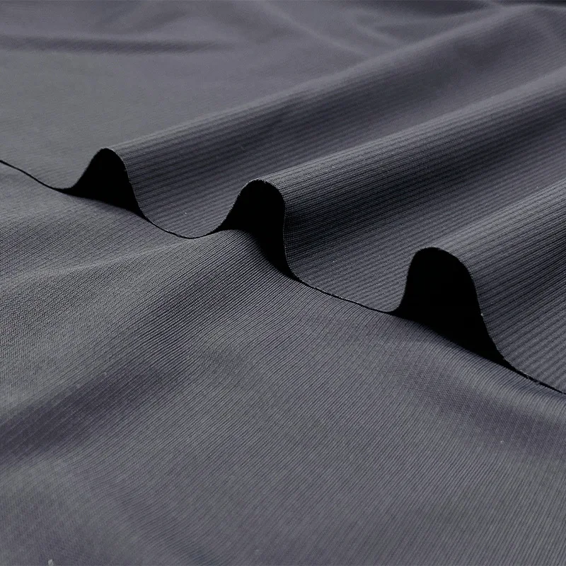 Nylon Jacquard Vertical Stripe High Stretch Knitted Fabric Organic Soft Quick Drying Outdoor Use Sun Protection Suit Clothing