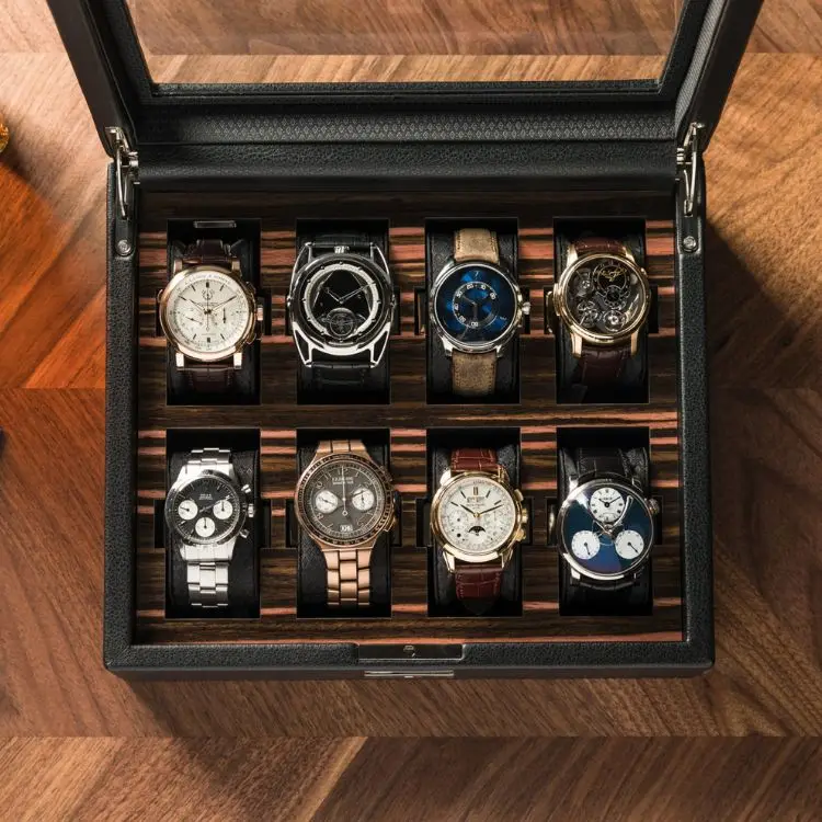 Custom Logo Wooden watch Boxes luxury Case Magnetic Multiple slots watch storage Wood Watch Box