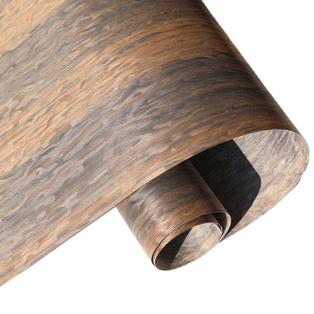 Engineered Wood Veneer  Smoked Eucalyptus Pomelle Reconstituted Wood Veneer for MDF Plywood and Furniture