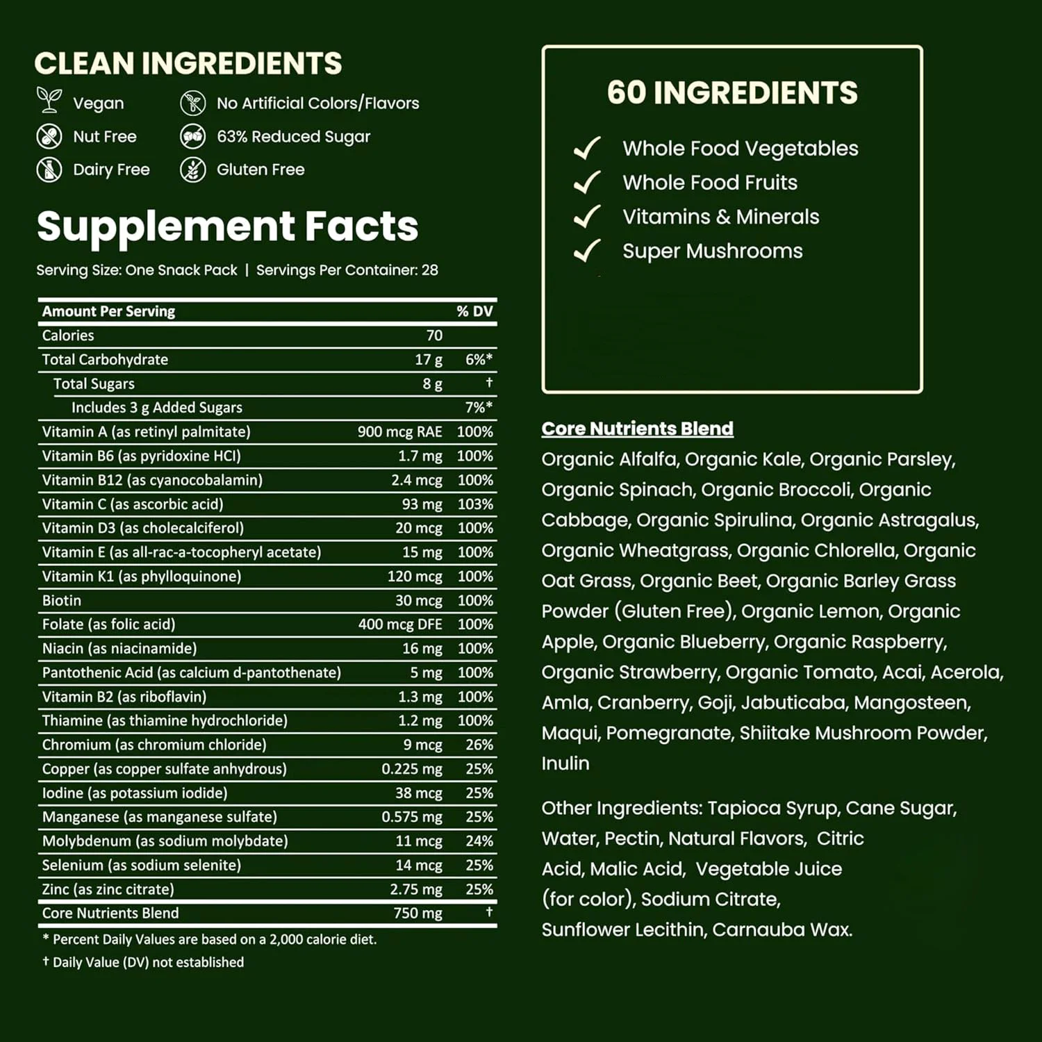OEM Super Green Gummies Bears Supplement Manufacturer Vegan Food Vitamin Super Greens Gummies