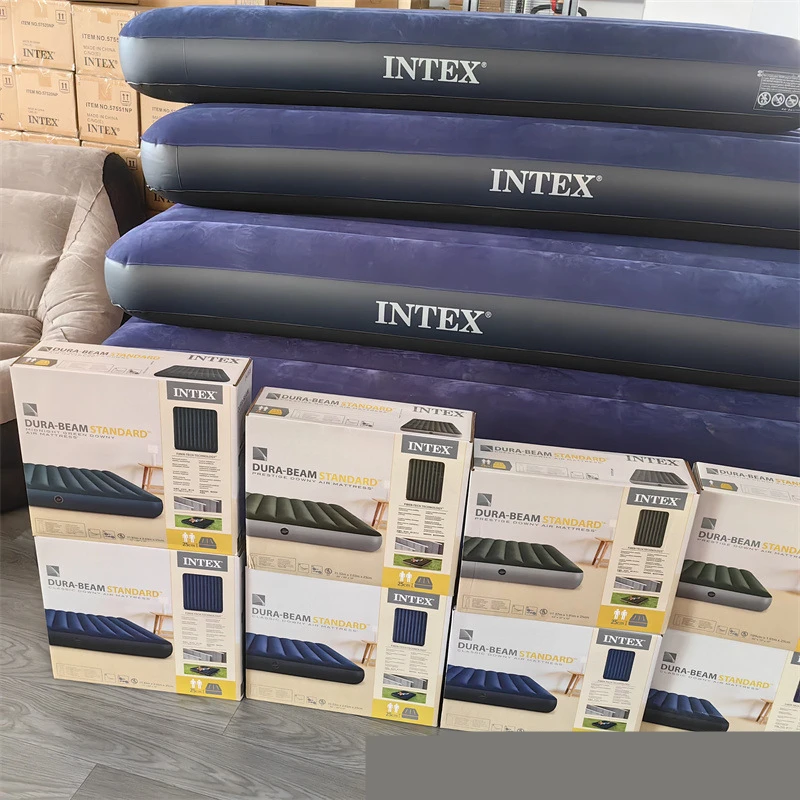 single Folding Moisture proof and waterproof outdoor camping double air mattress Airbed luxury Portable air bed self inflatable