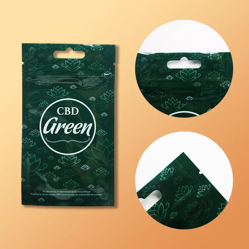High Food Grade Quality Plastic Three Side Seal Zipper Lock Tobacco Pouch Tea Packaging Bags Digital Mylar Bags