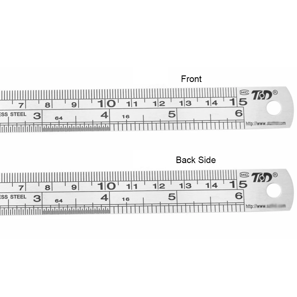Classic 15 cm / 6 Inch Ruler High Quality Double sided Ruler Stainless Steel Metal Rulers for Measuring