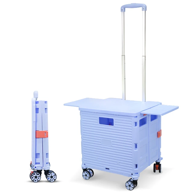 OEM ODM Amazon Hot Sale Foldable Large Capacity Strong Structure Convenient Shopping Cart With Lid Shopping Trolleys Cart