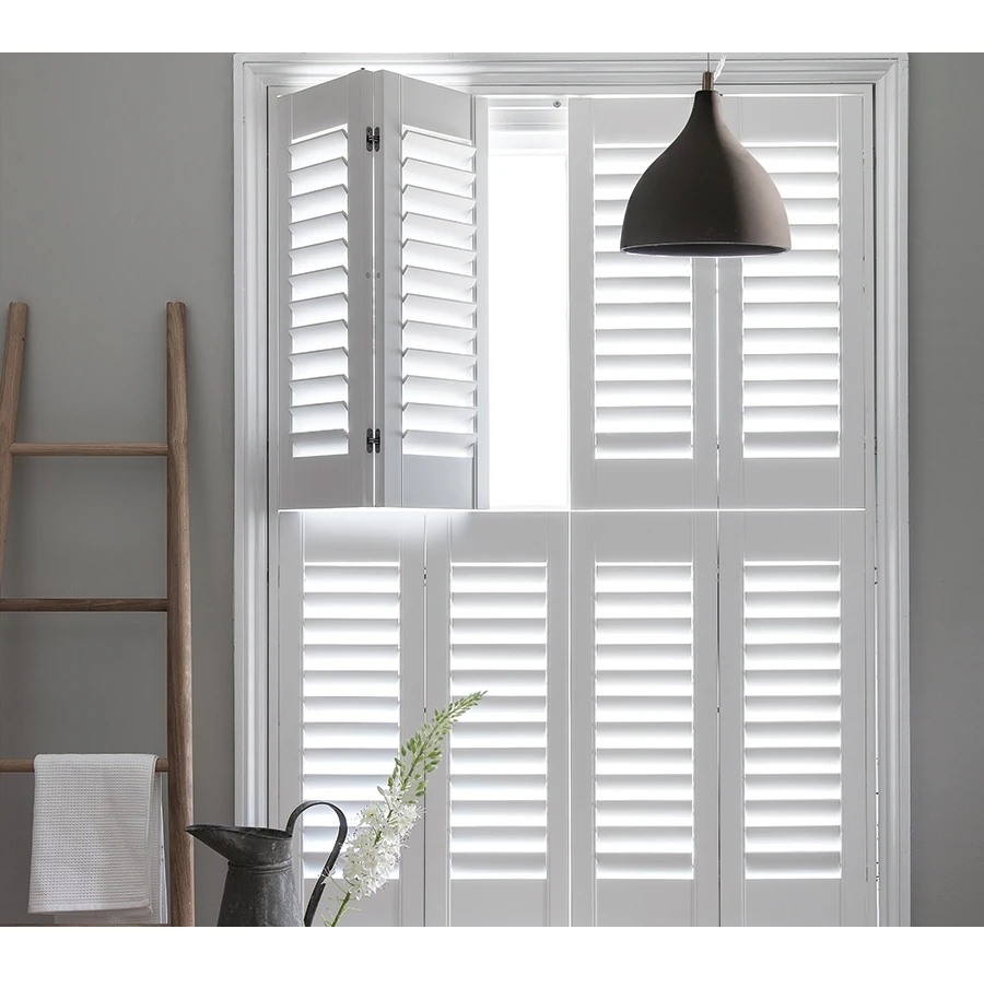 
Outdoor Window High Quality PVC Tier on Tier Plantation Shutters 