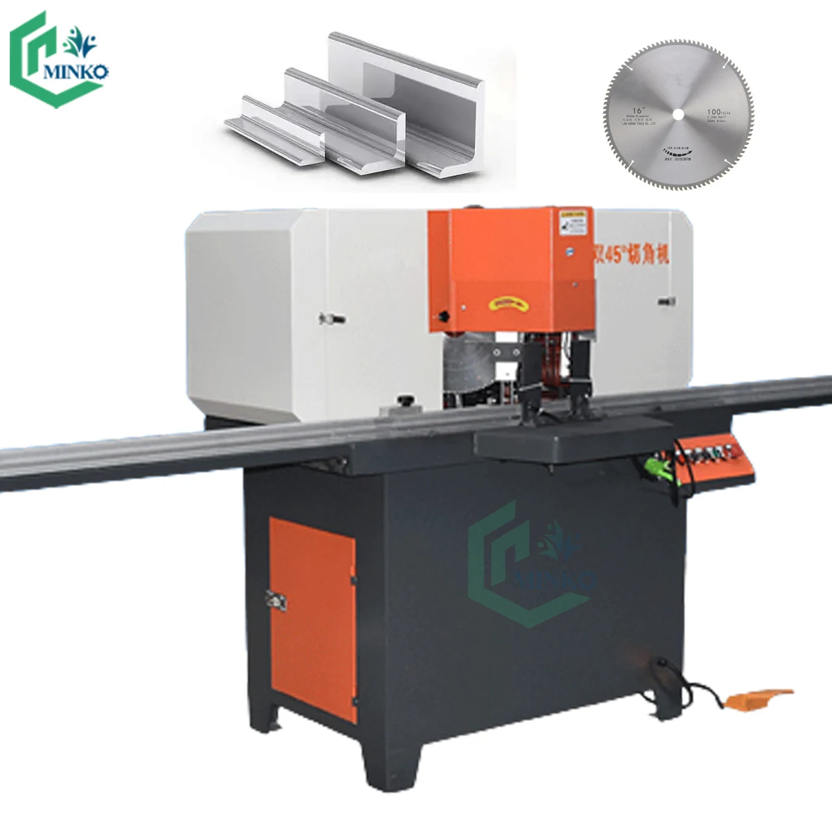 Double 45 degree head cutting saw for aluminium machine double head aluminum profile cnc cutter