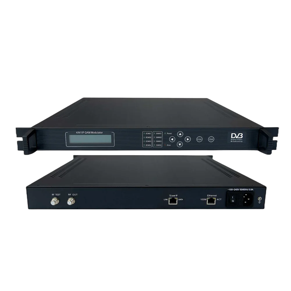 Модулирующий IP-модулятор Mux, 4 в 1, выход RF, поддержка модулятора DVB C, 4 CAS