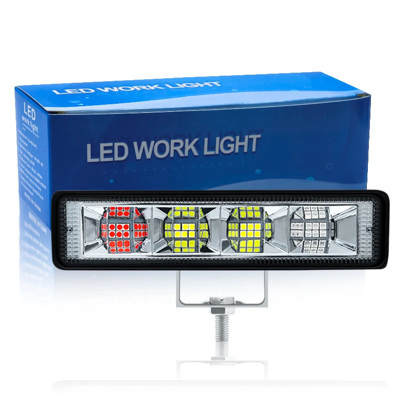 Wholesale super bright red blue flash 40mm aluminum led car working lights led light bar off road with strobe
