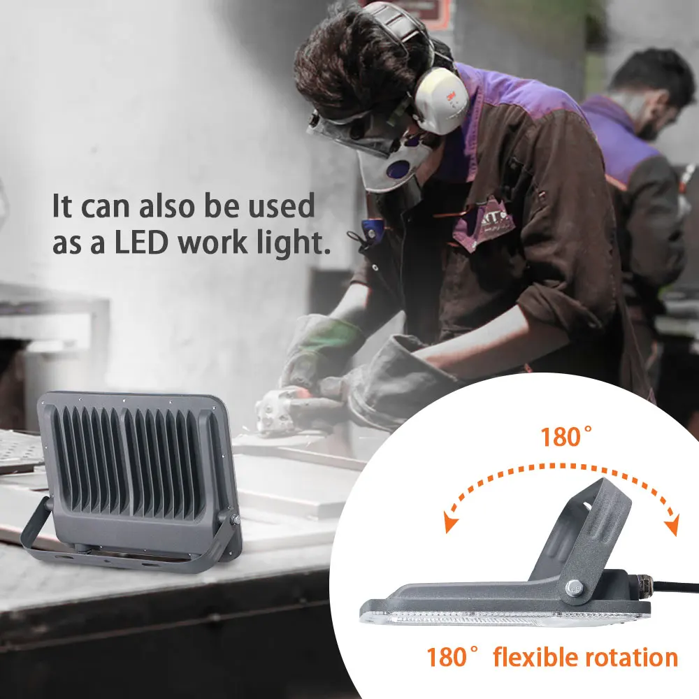 KCD 20w 50w 100w 200w 300w Aluminium Housing Industrial Outdoor RGB Waterproof IP66 Portable Floodlight Design Flood LED Light