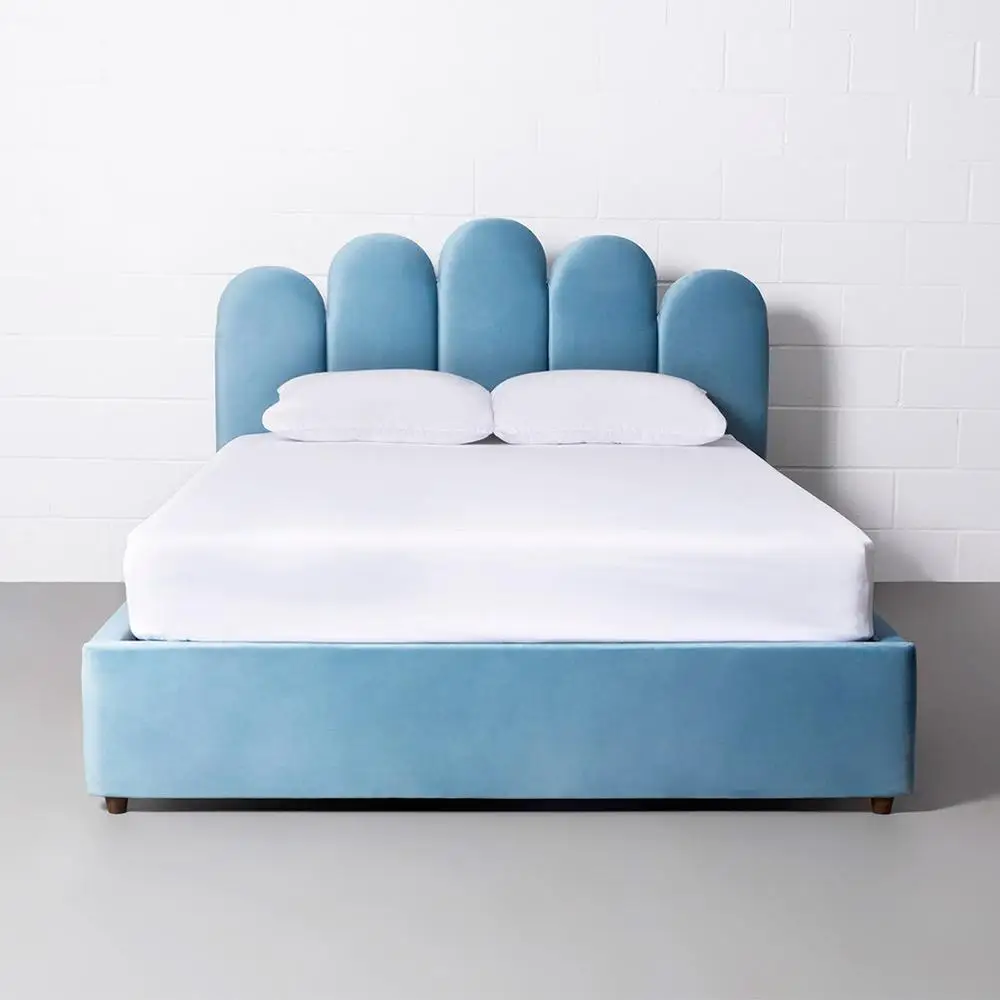 Мебель для спальни милая красивая детская полоска девочек дизайнерская тканевая бархатная мягкая кровать хранения с выдвижным ящиком