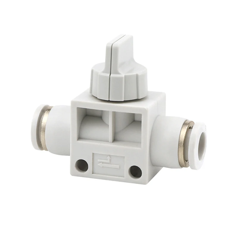 HVFF Plastic Push Quick Air Hose Connector Switch Valve Tube Pipe One Touch Pneumatic Fitting