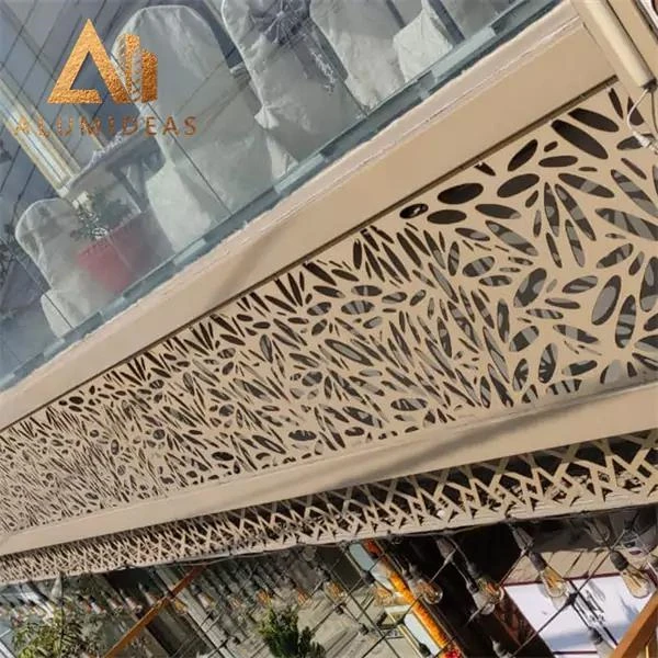 Solid Perforated Laser Cut Metal Facade Decorative Carved Aluminum Wall Panel