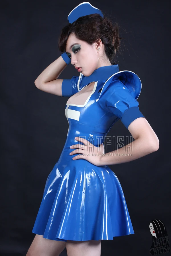 Classic & Sexy Dresses Enclosed women Latex Dresses in Natural Latex Rubber catsuit women