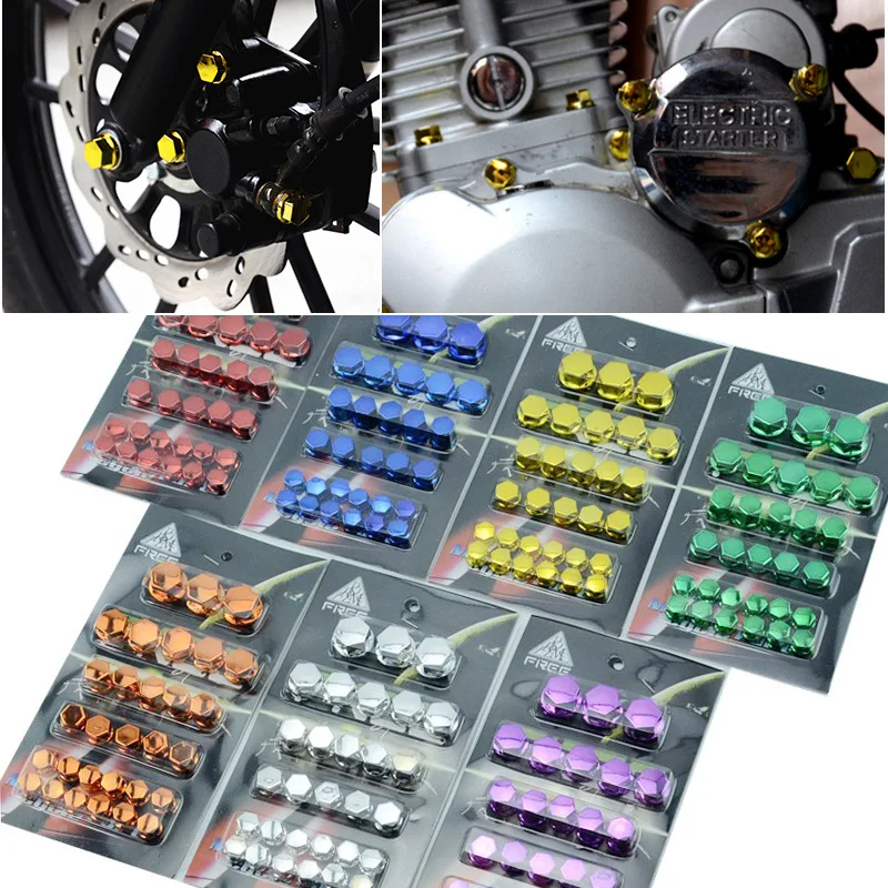 30 Pcs/set Motorcycle Screw Nut Bolt Cap Cover Chrome Plating Plastic Nut Bolt Screw Decoration