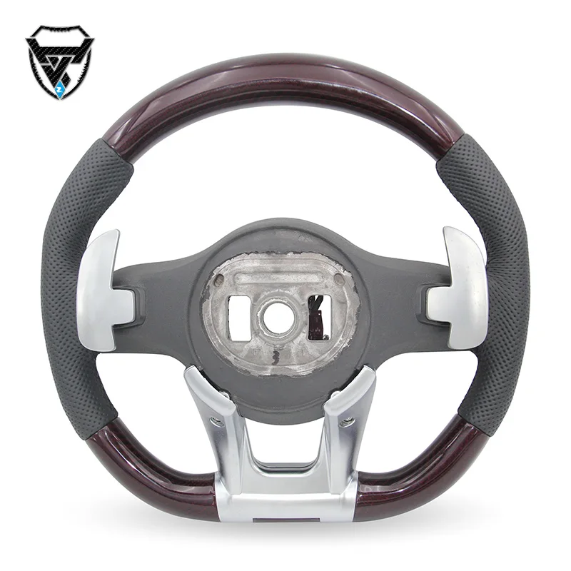 Peach wood black LED modified carbon fiber steering wheel for Mercedes Benz C GLC E S CLS AMG zc-809-t52-y
