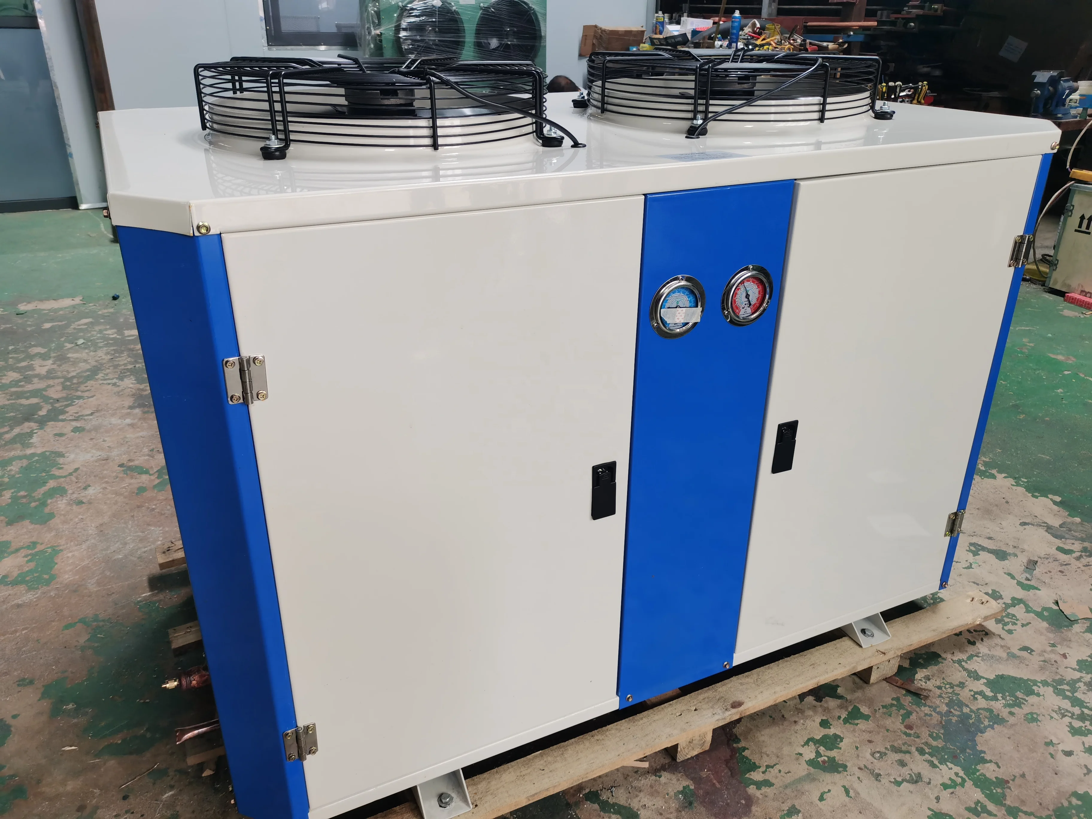 Factory U Type Top Discharge Air Cooled  Condensing Unit  High Quality Box Type Refrigeration Unit With Semi Hermetic Compressor