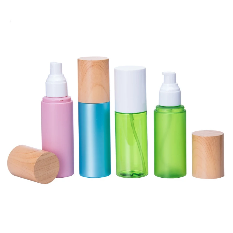 Eco friendly cosmetic lotion container 80ml 100ml 120ml 150ml spray packaging bottle PET plastic bottles