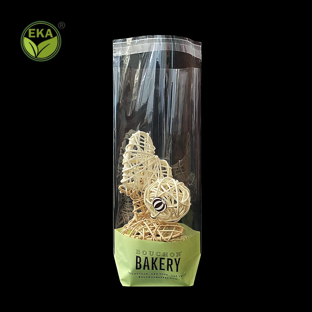Minlee Biodegradable Christmas Cookies Packaging Block Bottom Halloween Candy Gift Clear Custom Printed Cellophane Bags