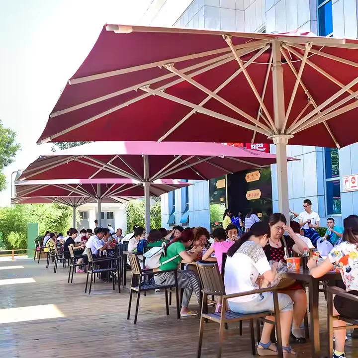 Large Size Aluminium Thick Umbrella Square Market Parasol Outdoor Garden Patio Umbrella For Parking Lot