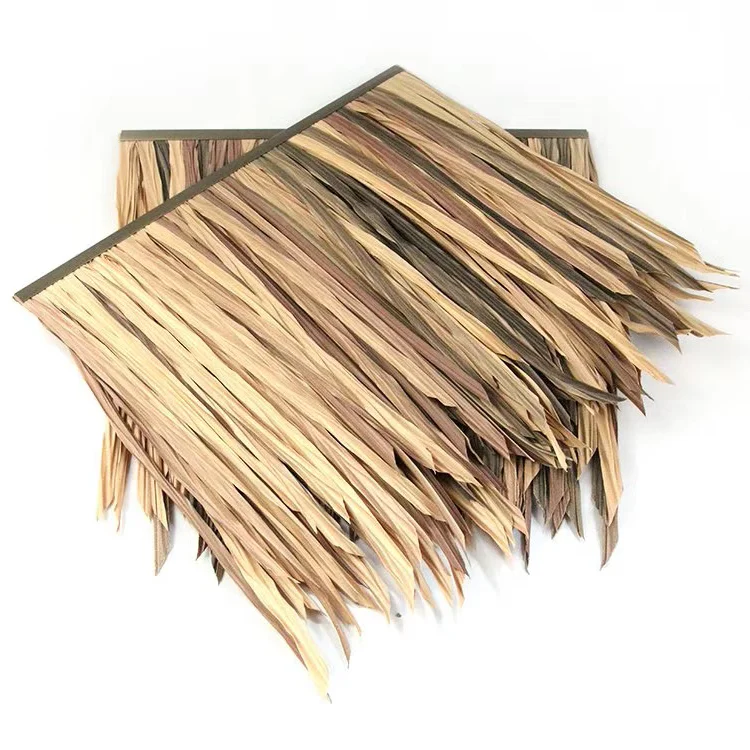 Foamed plastic synthetic thatch roofing suitable for all buildings