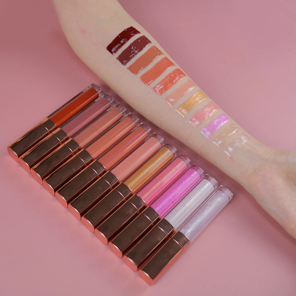 
Lipstick Rose gold tube liquid matte Bulk Cosmetic makeup private label lip gloss base high pigment waterproof nude lipstick 