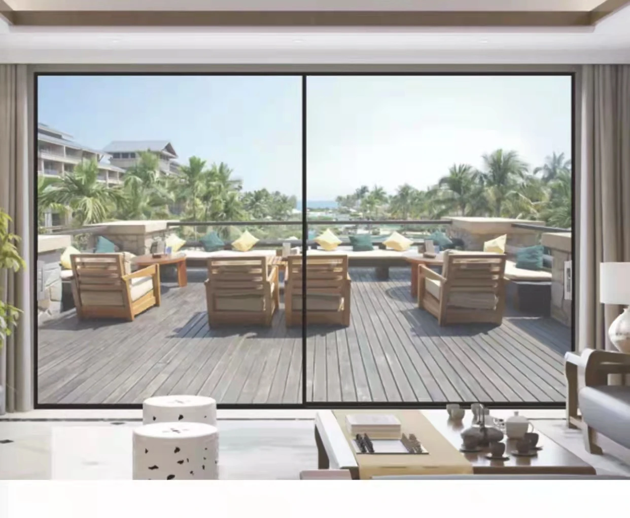 Сверхмощная 2,5 мм Толстая профильная заводская цена 3-панельная раздвижная дверь для коттеджа раздвижная дверь