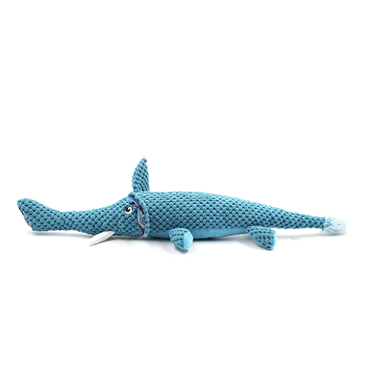 Dog animal toy corn kernels curve blue elephant shaped chew toys for dogs plush Interactive dog chew toy