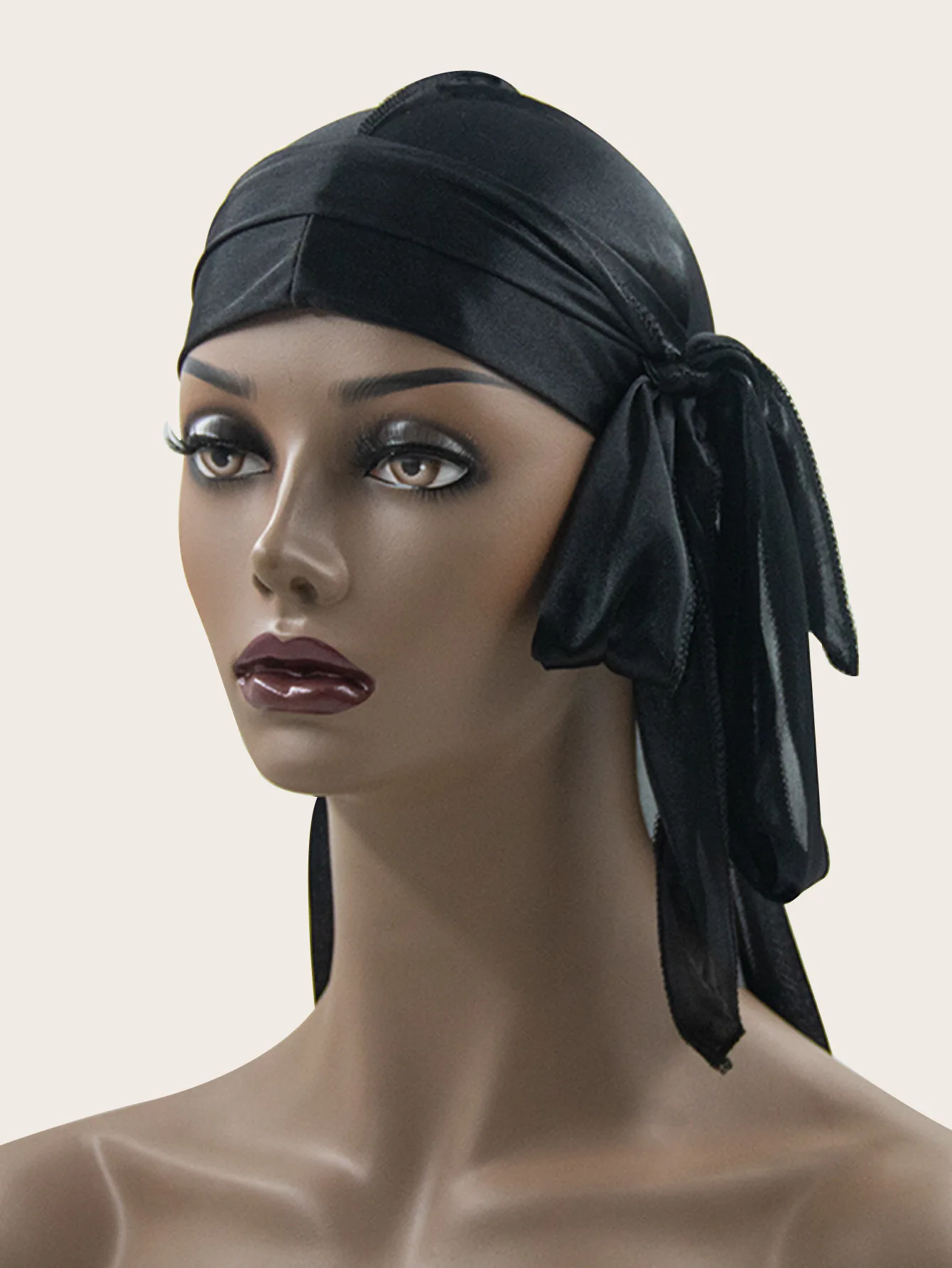 Factory Direct Sales In Europe And America Hot Models For Men And Women Silk Long Tail Turban Hat Pirate Hat