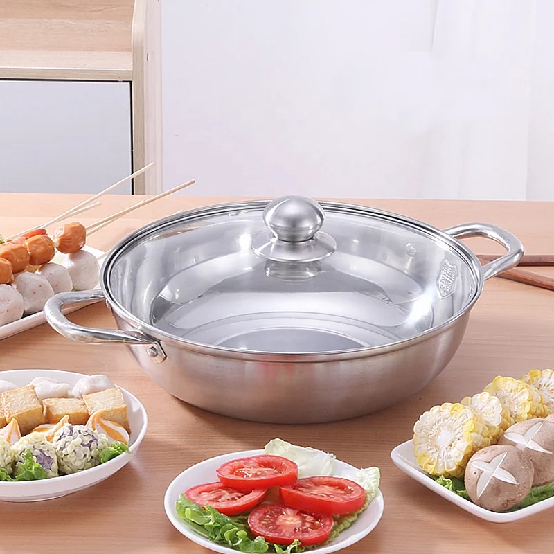 Кухонная посуда из нержавеющей стали 304 кастрюля для супа и овощей shabu фондю большой емкости