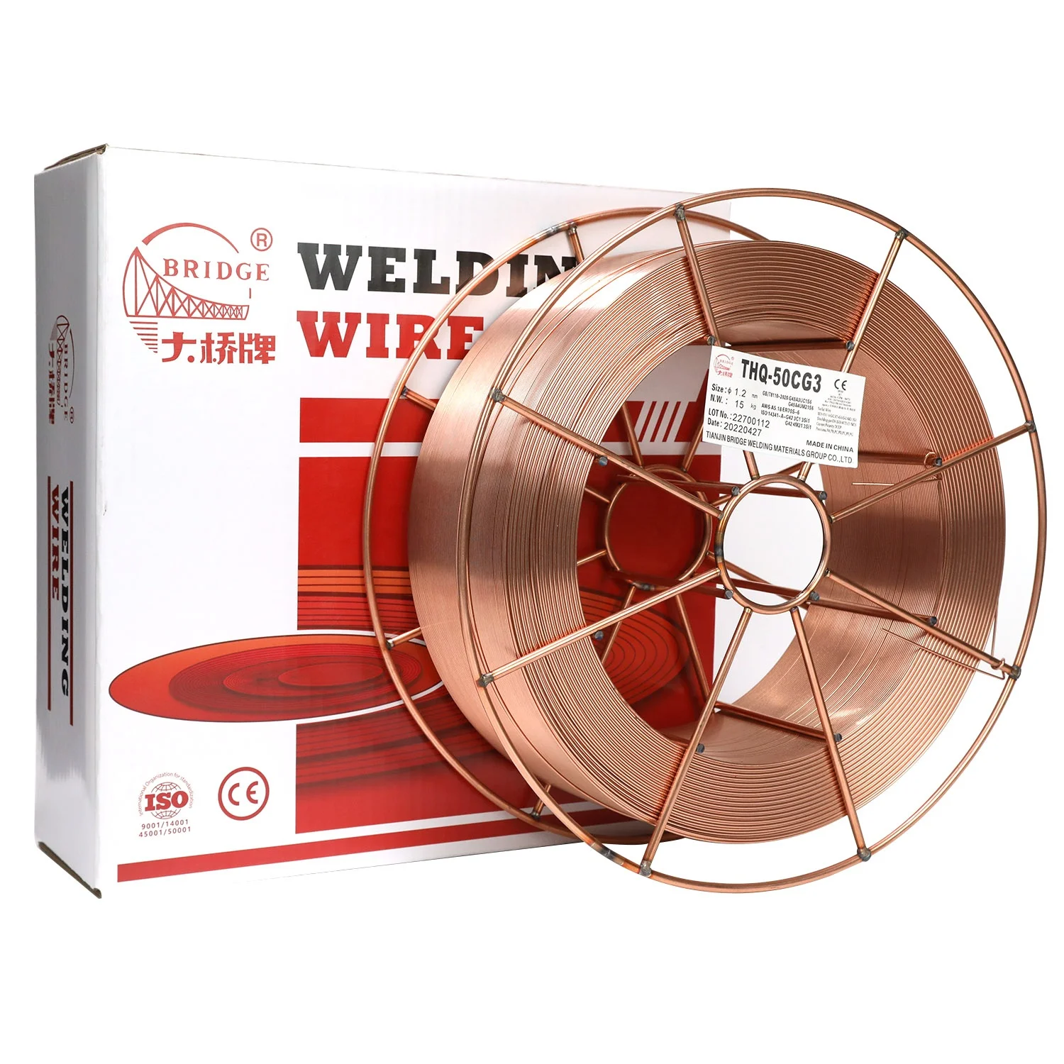 TIANJIN BRIDGE WELDING WIRE ER70S-6 THQ-50C COPPER COATED