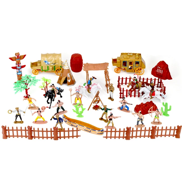 Wholesale retail Hot selling mini figures set Indian Doll Western Cowboy toys for kids gift