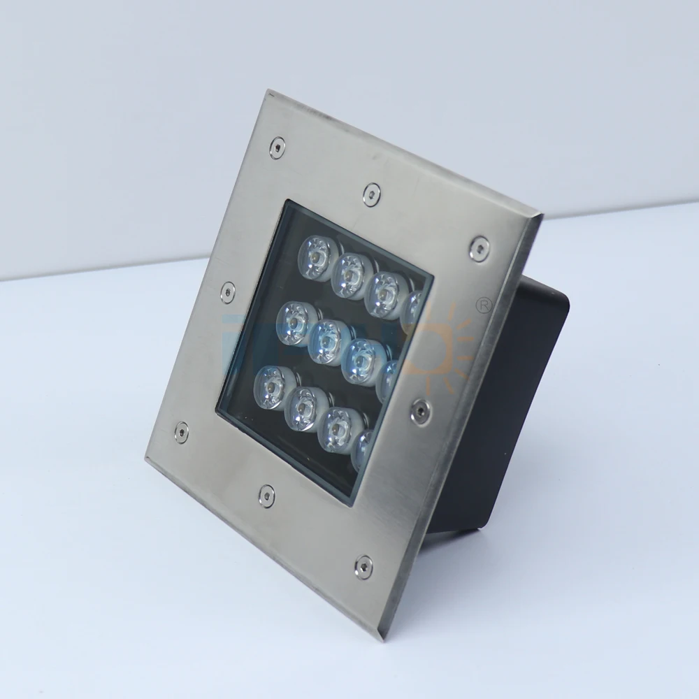 Today Hot Sell Product Led Underground Light Square 12W Inground Flood Light Ground Uplighter Floor Recessed