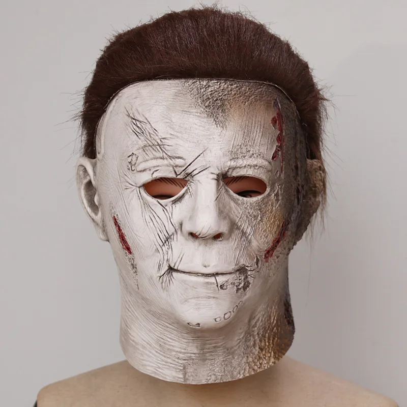 IS0 9001 Factory Hot Sell Michael Myers Mask Horror Movie Cosplay Full Head Latex Halloween Costume Mask for Adult
