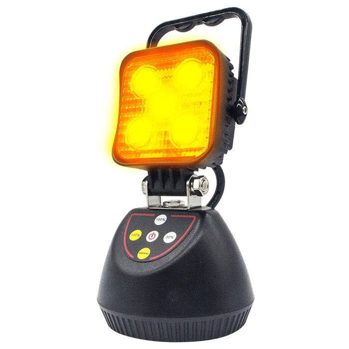 
15W Portable LED Work Light With Amber Warning Portable Rechargeable Emergency Lamp 