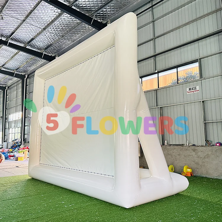High quality white inflatable movie screen for party cinema equipment commercial PVC customized size theater screen outdoor