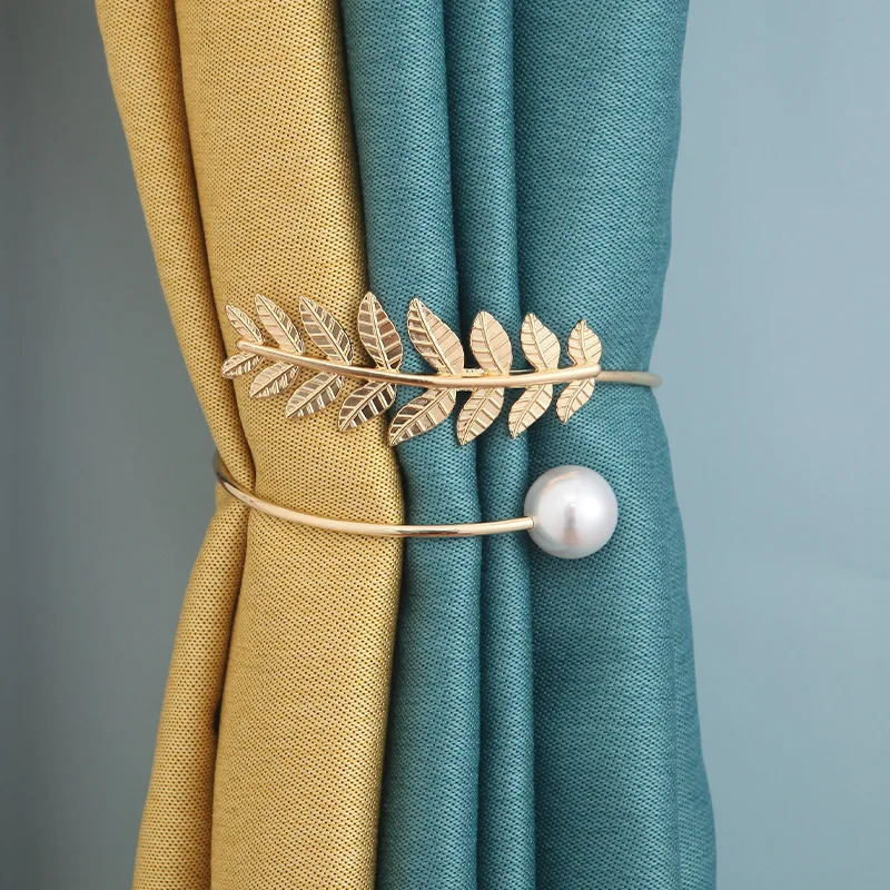 Wholesale Pearl and Leaf Twist Luxury Curtain Accessories, Luxury Curtain Tieback, Luxury Curtain Tie Back