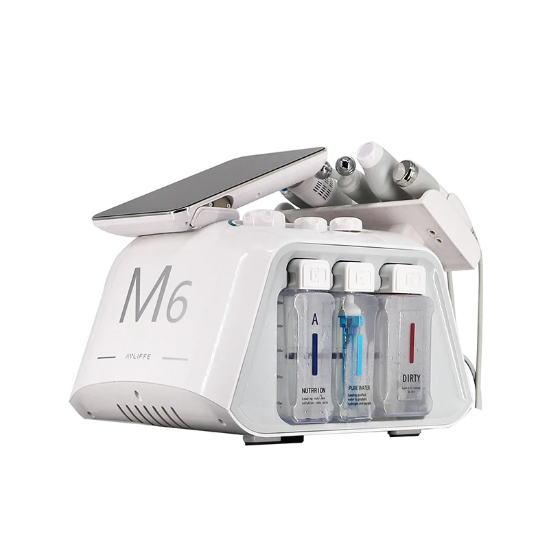 2024 Korea Hot Selling M6 Hydro Water Facial Equipment 6 In 1 Skin Management With Germicidal Plasma Facial Care Machine
