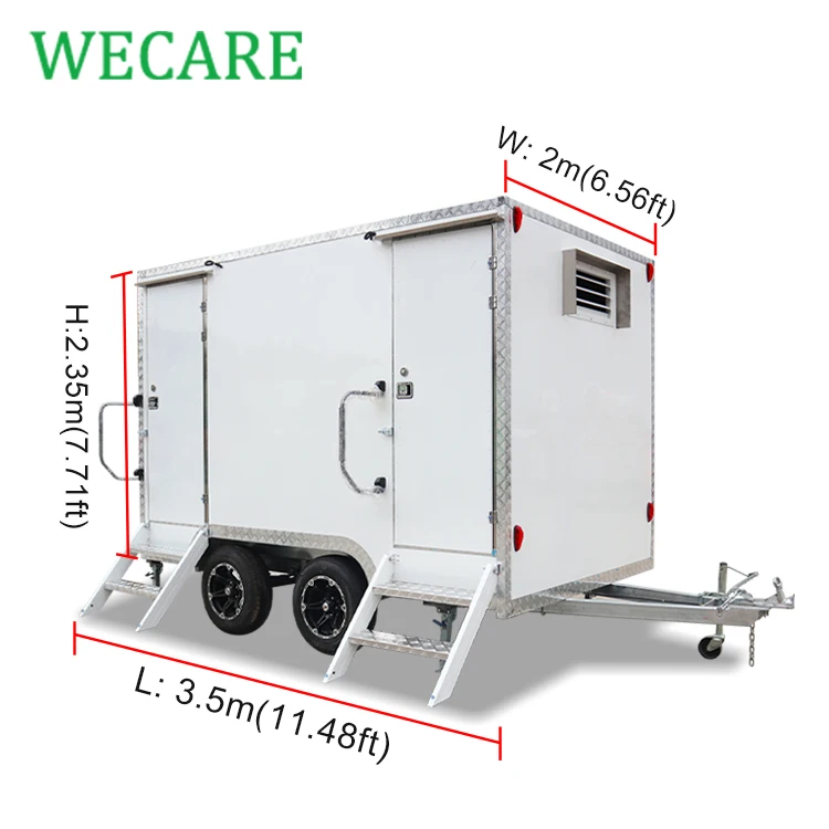 WECARE luxury portable restroom mobile porta potty outdoor toilet trailer and shower