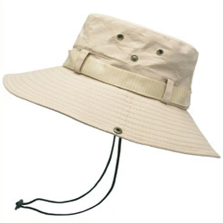 Custom Summer Solid Foldable Bucket Hats For Mens Fisherman Hats With Wide Brim Sun Fishing Breathable Mesh Polyester Sun Hat