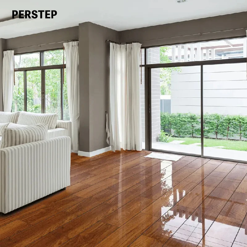 Low Price 7mm 8mm 12mm High Class Very Shiny Waterproof Laminate Flooring Engineered Wood Flooring