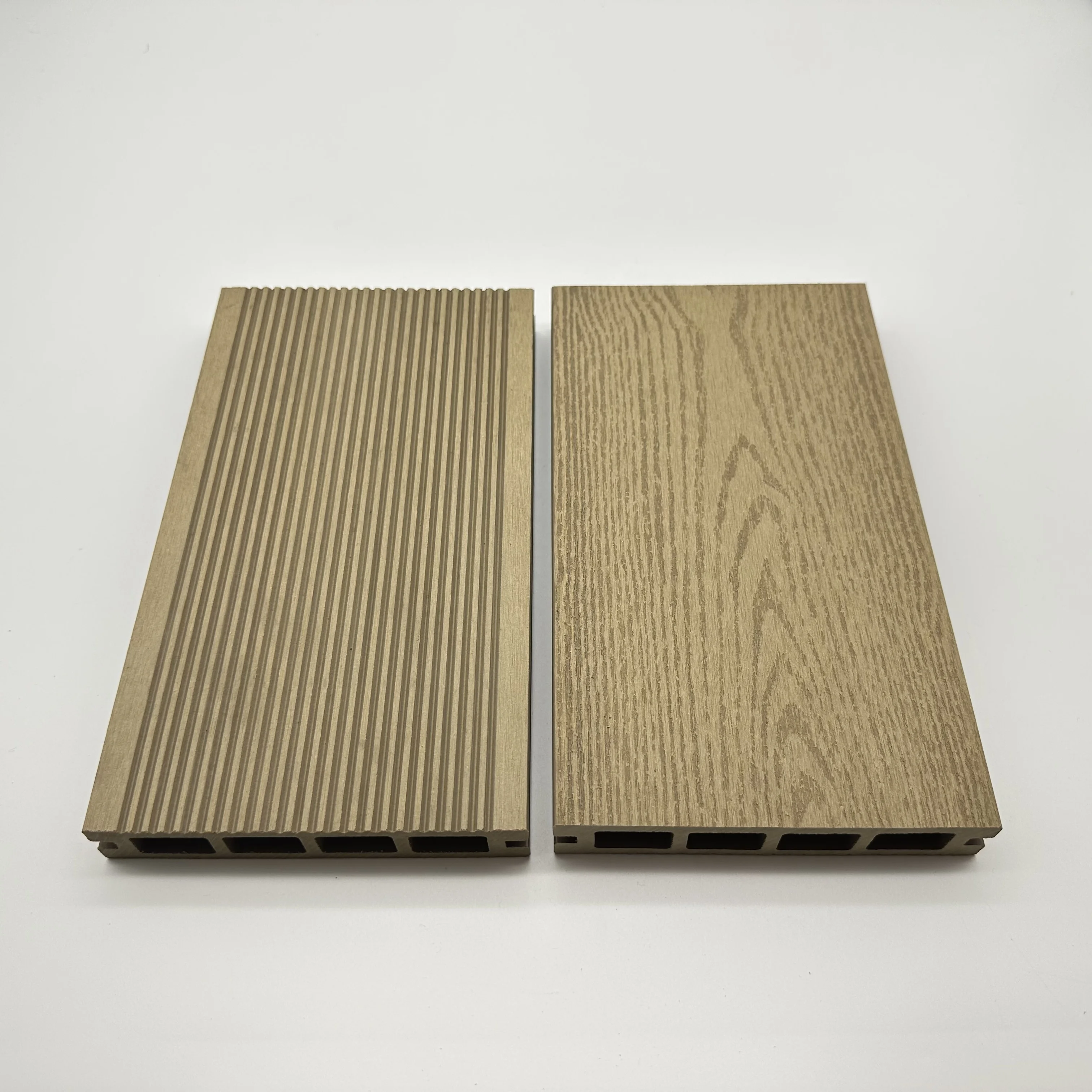 2024  popular anti-slip  Hollow wpc decking floor wpc composite decking plastic eco wood deck merbau look