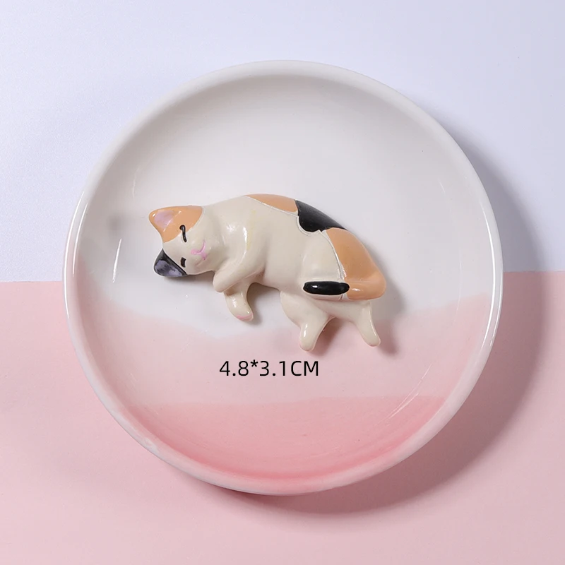 New arrival toy Mini Cartoon Figure Home decor Micro Landscape Farm Decorations Resin Animal Figurines Sleeping Miniature Cat