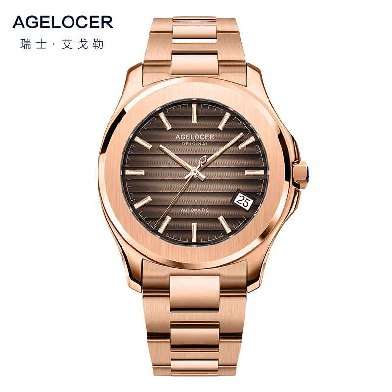 Agelocer 6303D9 Trendy Custom Logo 5ATM Waterproof Diver Mechanical Wristwatches Automatic Men
