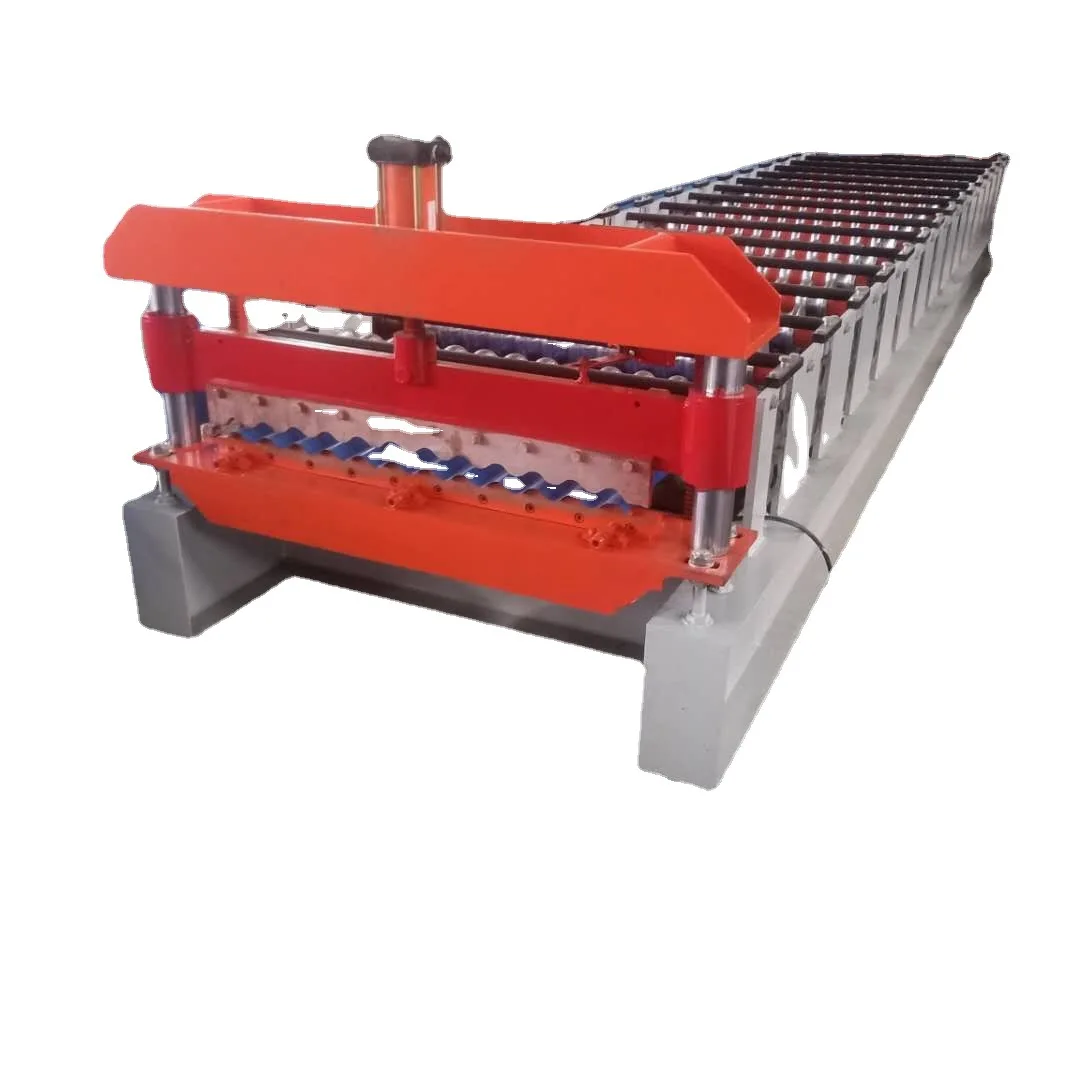 Galvanized corrugated roofing sheet making machine hydraulic metal roof tile zinc making machine cold forming machine for sale