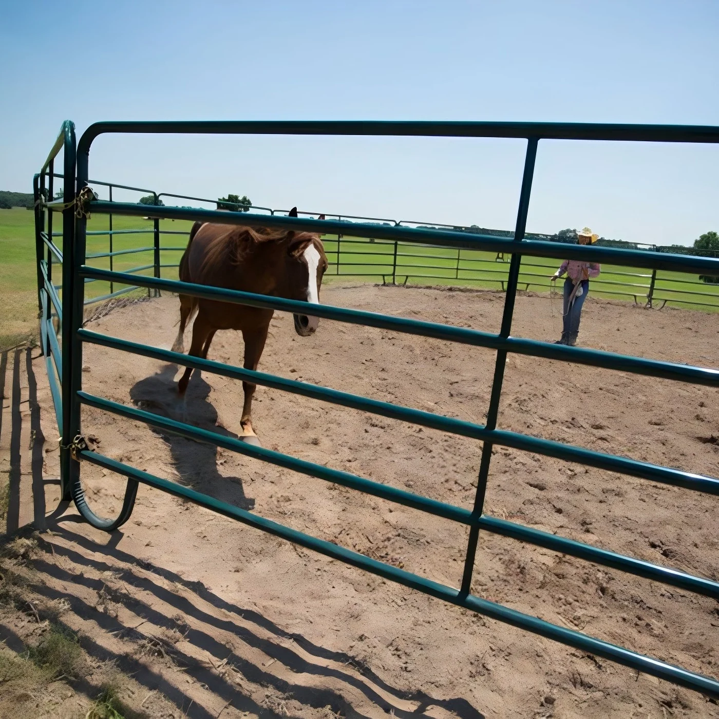 Durable Steel Tube 12 FT Portable Heavy Duty Galvanized Metal Round Pen Cattle Corral Livestock Farm Horse Yard Fence Panels