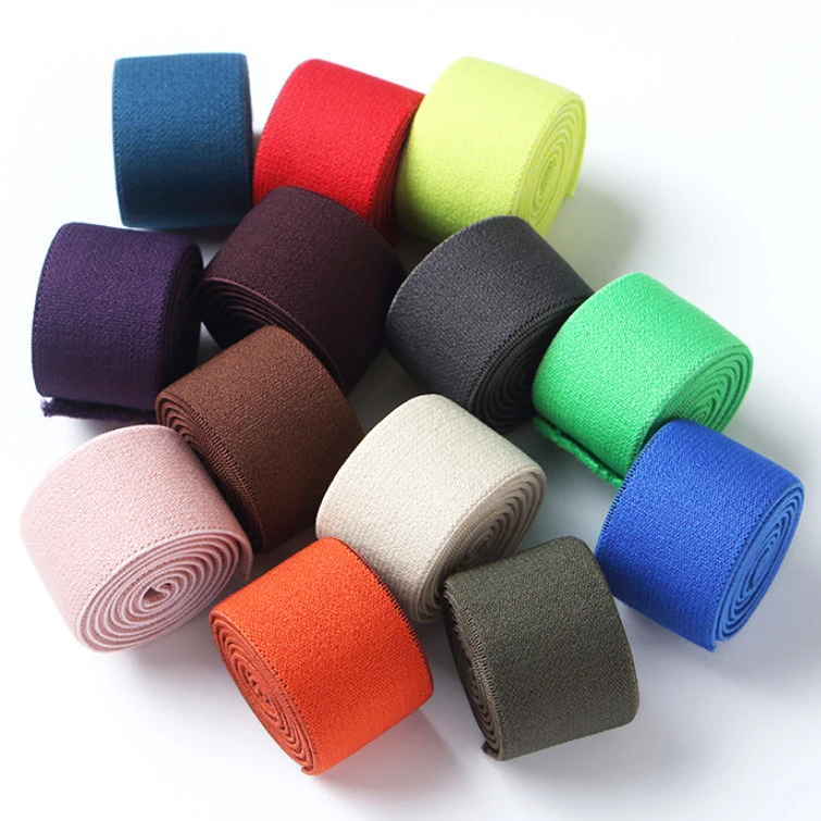 Manufacturer Directly Supplies 2cm 2.5cm Colored Elastic Band Thickened Imitation Nylon Woven Elastic Bands For Clothes