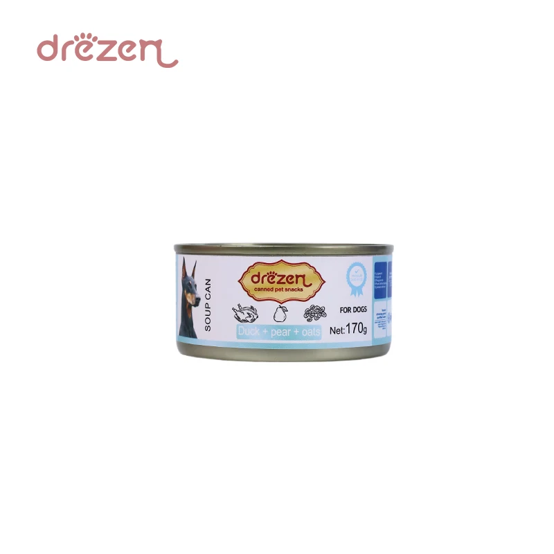 Canned soup for dogs of all ages duck + pear + oatmeal flavor made in China brand Drezen high-quality canned food