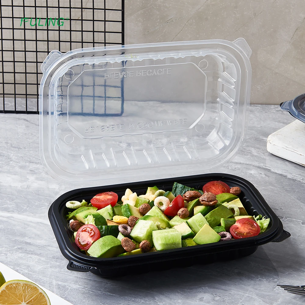 Fuling Disposable Hinged Container Eco Microwave Plastic Transparent Clamshell Take Out Food Box