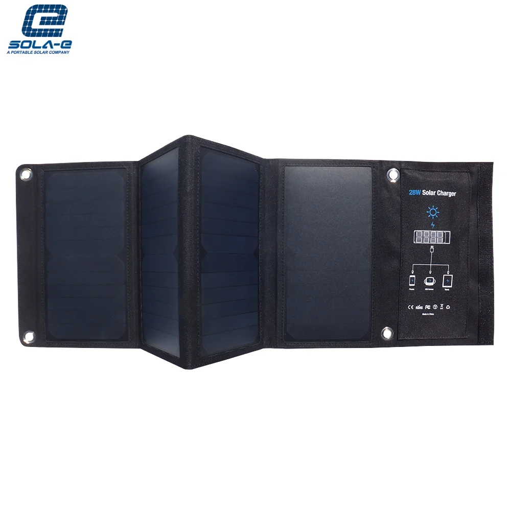 Portable Solar Charger Panel Quick Charge Sunpower 28W 3 USB Port Sunpower Mobile Phone Charging Solar Panels Charger