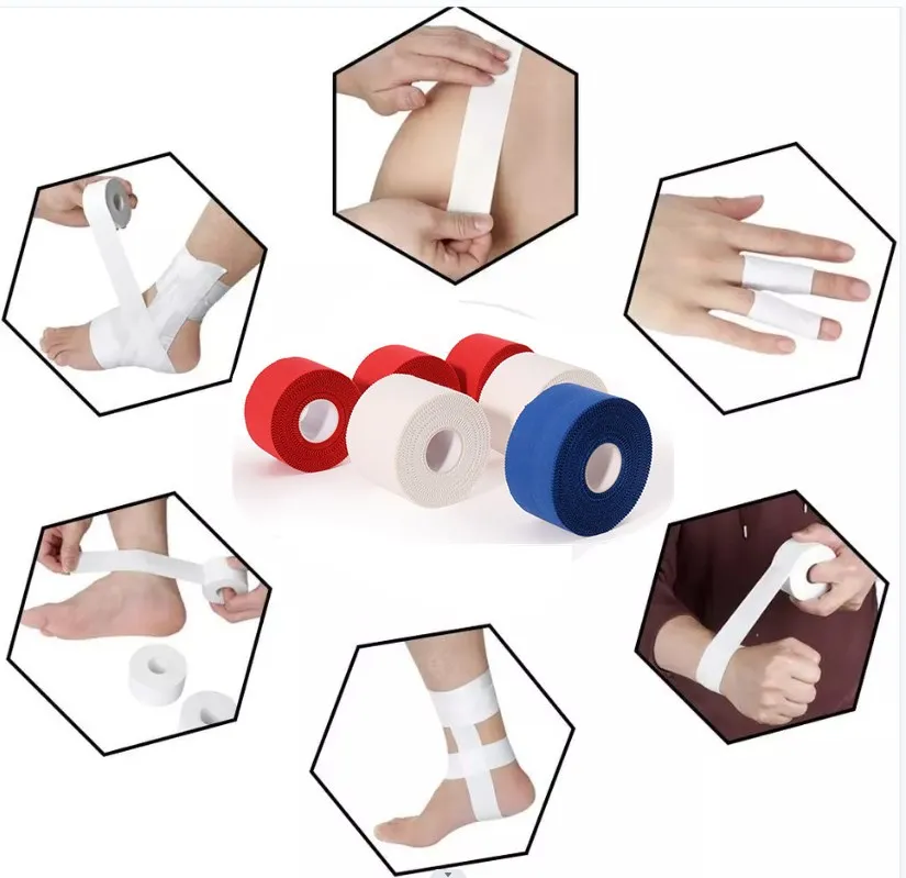 Ice hockey Sports Skin Friendly Adhesive Cotton Zinc Oxide Plaster Tape